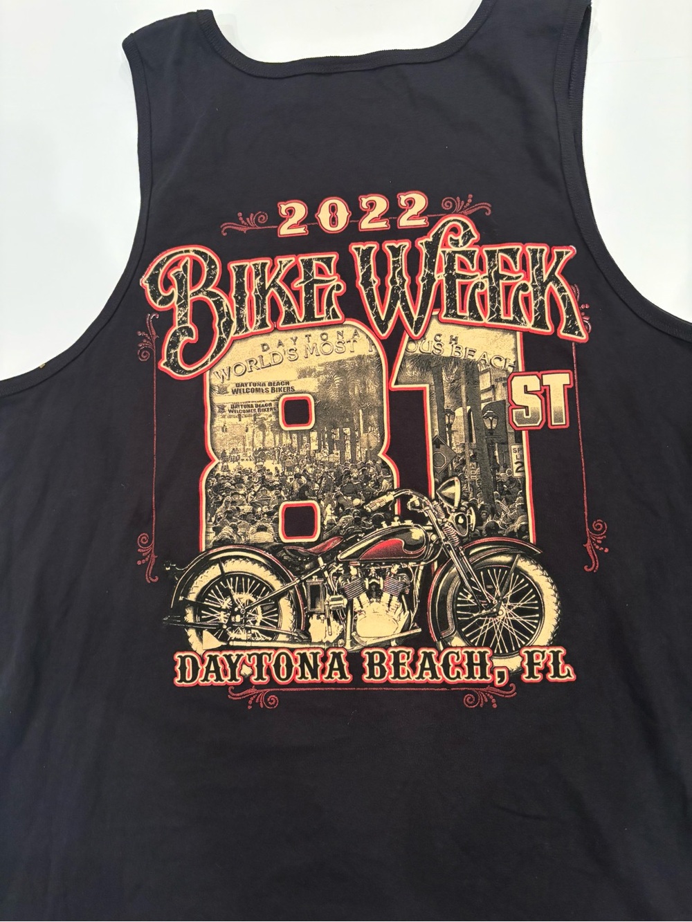 Port and Company Black 2022 Bike Week Daytona Beach FL Tank Top size XL